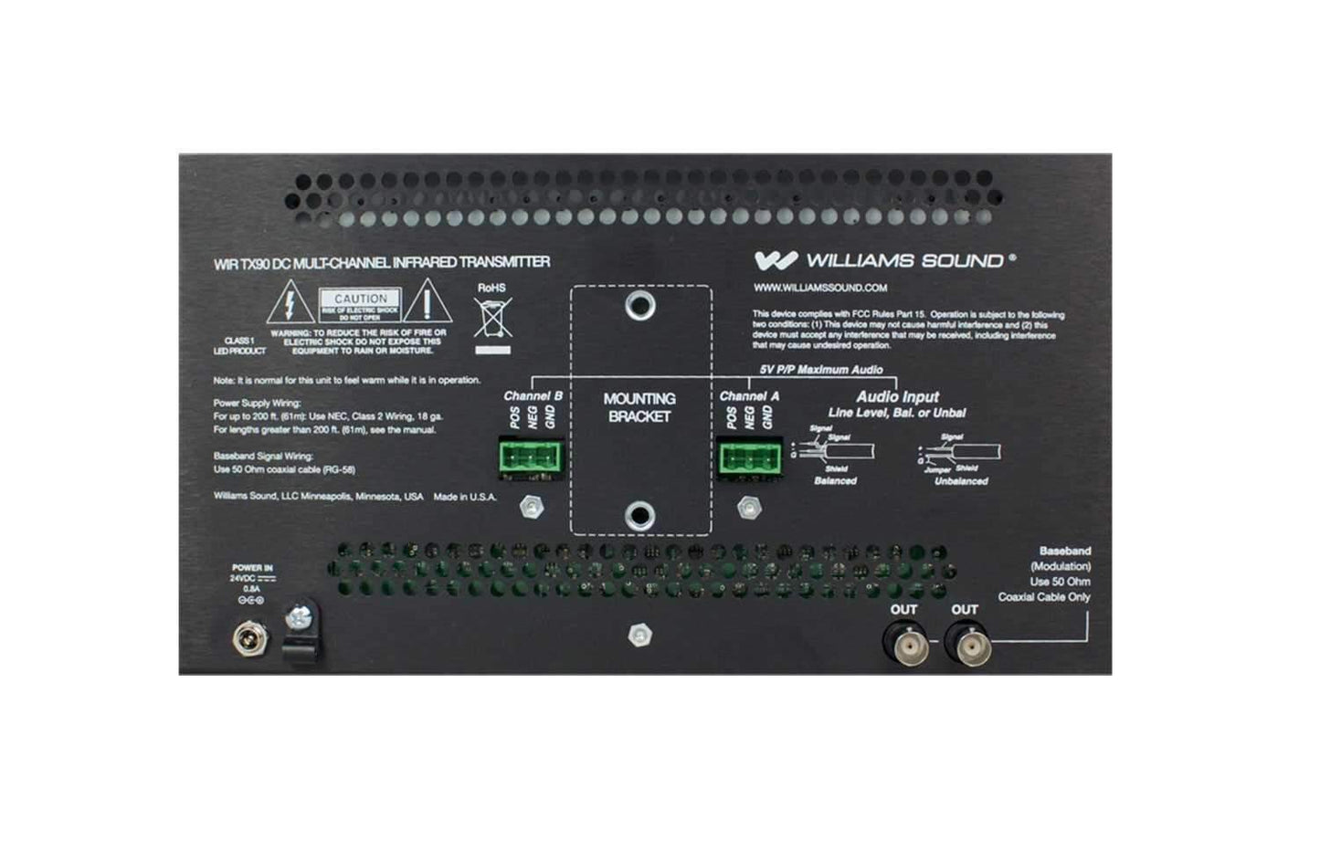 Williams Sound WIR TX90 DC IR Modulator/Emitter - PSSL ProSound and Stage Lighting