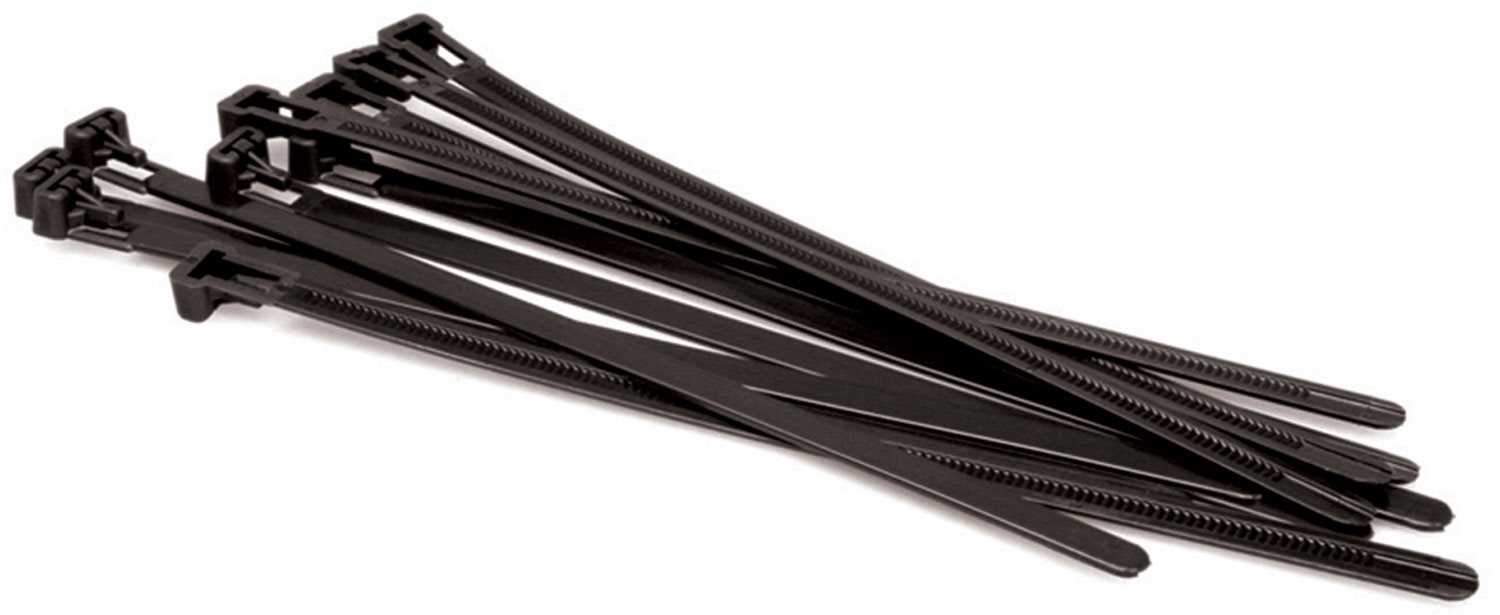 8 Inch Plastic Wire Tie with Release Tab Black 10Pk - PSSL ProSound and Stage Lighting