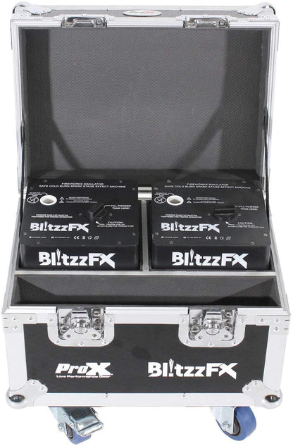 ProX Blitzz FX Small Cold Spark Machine 2-Pack with Road Case - PSSL ProSound and Stage Lighting