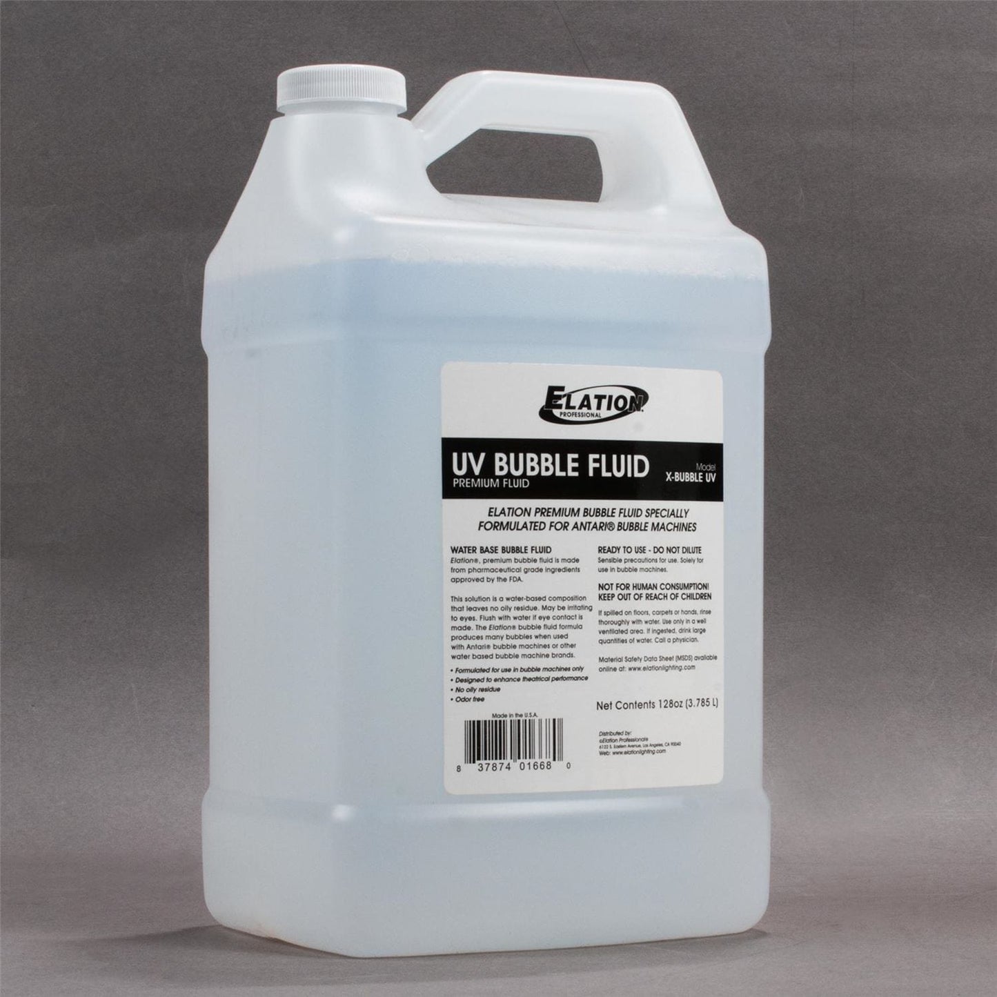 Elation UV Bubble Machine Juice Fluid 1 Gallon - PSSL ProSound and Stage Lighting