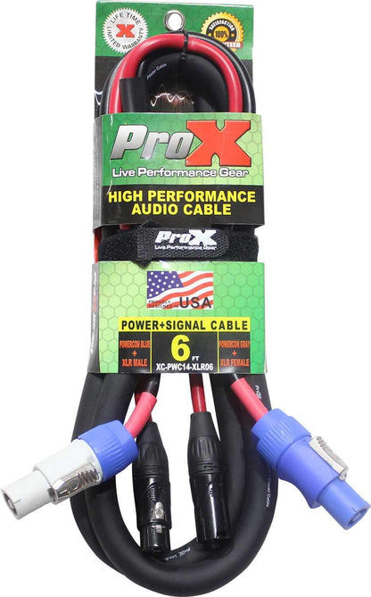 ProX XC-PWC14-XLR06 6Ft Jumper PowerCon & XLR Link Cable - PSSL ProSound and Stage Lighting