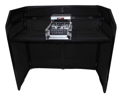 ProX XF-MESA-BL DJ Booth with Black & White Scrims - PSSL ProSound and Stage Lighting