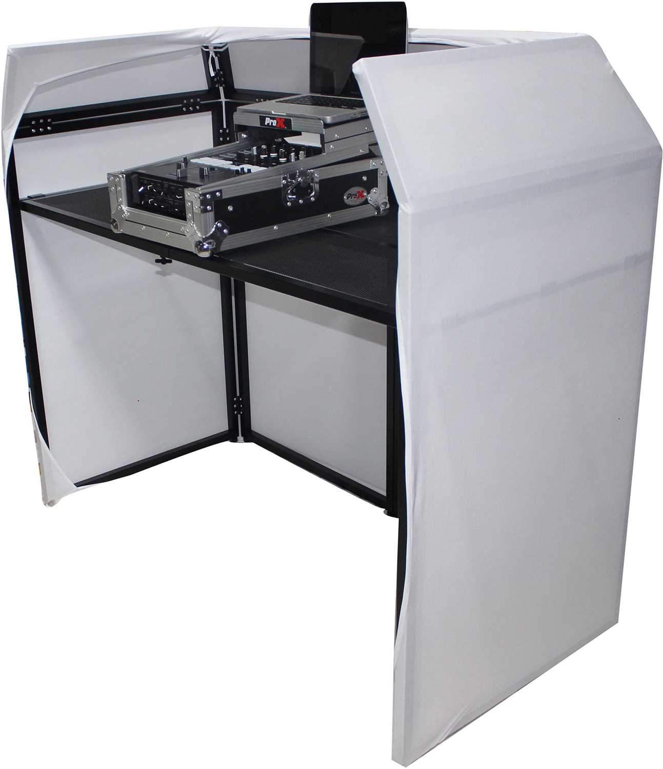 ProX XF-MESA MK2 DJ Booth With Black & White Scrims - PSSL ProSound and Stage Lighting