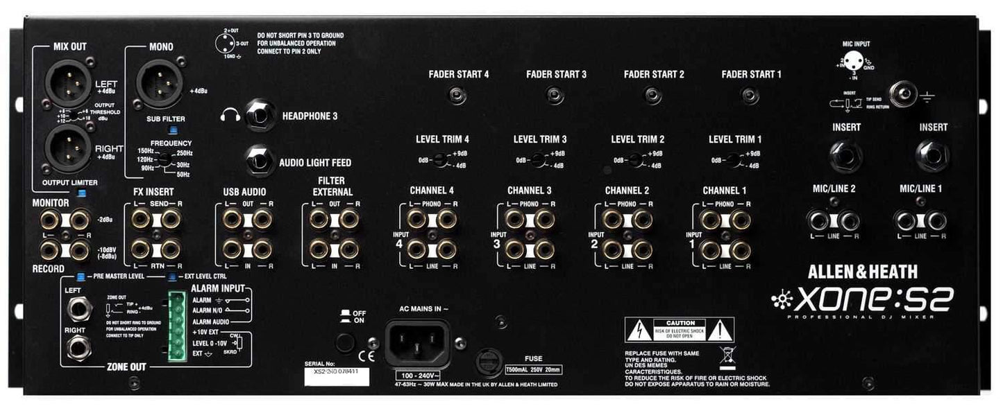 Allen & Heath XONE-S2 Professional DJ Club Mixer - PSSL ProSound and Stage Lighting