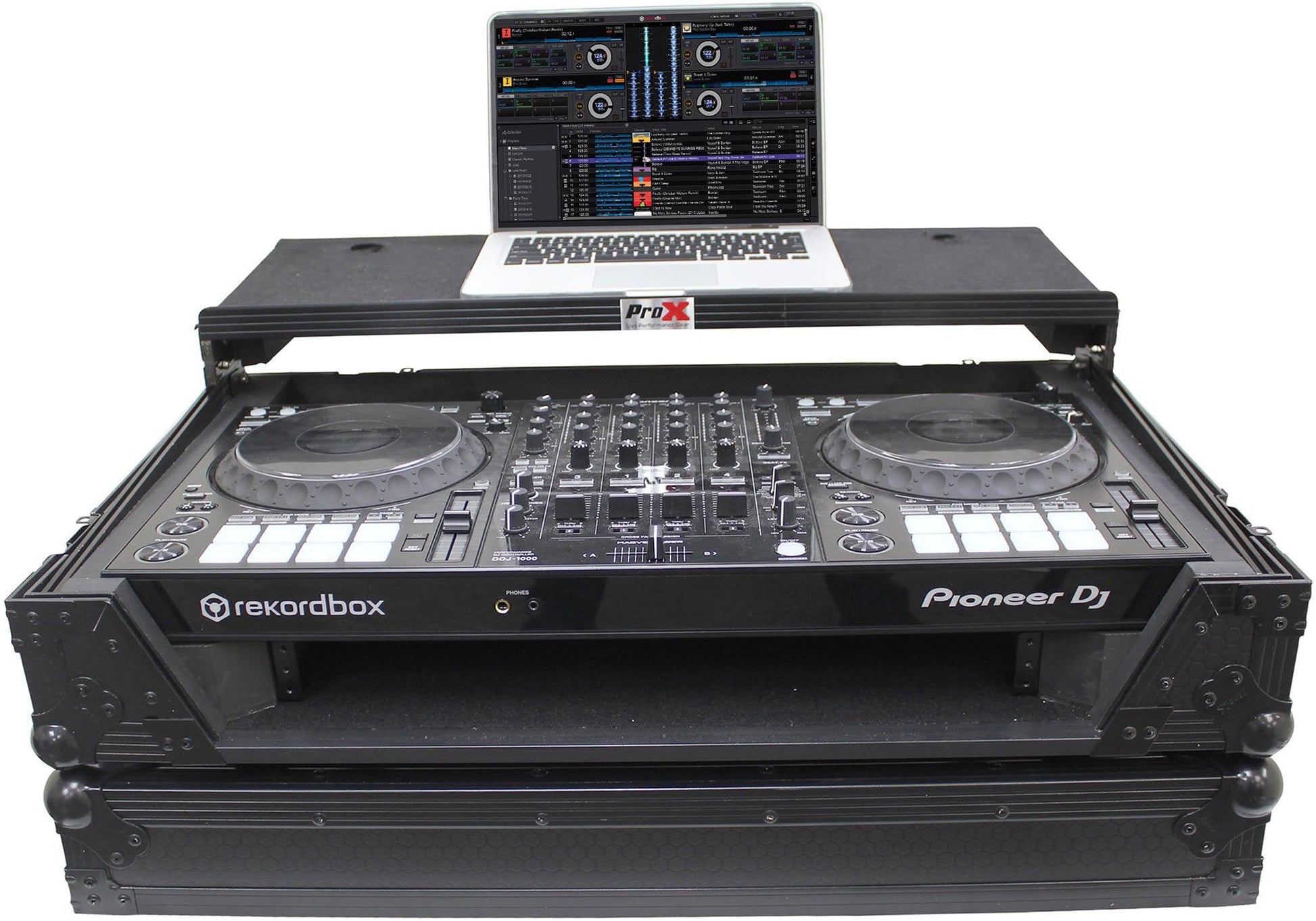 ProX XS-DDJ1000WLTBL Black Case for DDJ-1000 with Sliding Laptop Shelf - PSSL ProSound and Stage Lighting