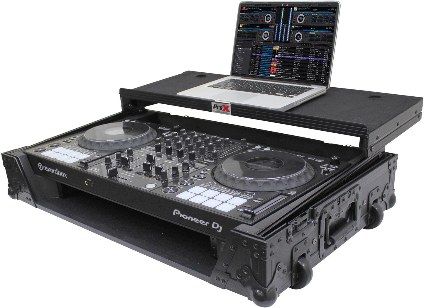 ProX Black Case for DDJ-1000 w Laptop Shelf & LEDs - PSSL ProSound and Stage Lighting