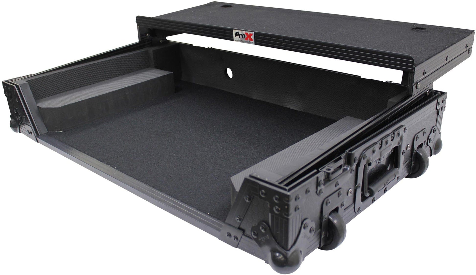 ProX Black Case for DDJ-1000 w Laptop Shelf & LEDs - PSSL ProSound and Stage Lighting