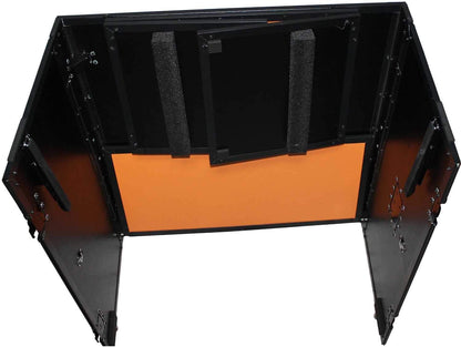 ProX XS-DJSTNOB Orange on Black DJ Facade w Wheels - PSSL ProSound and Stage Lighting