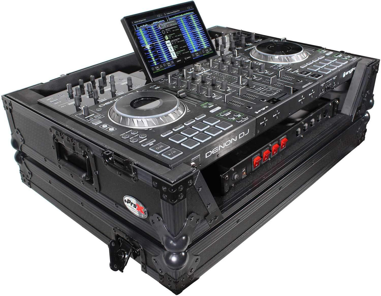 ProX XS-PRIME4WBL Black Case for Denon Prime 4 with Wheels - PSSL ProSound and Stage Lighting