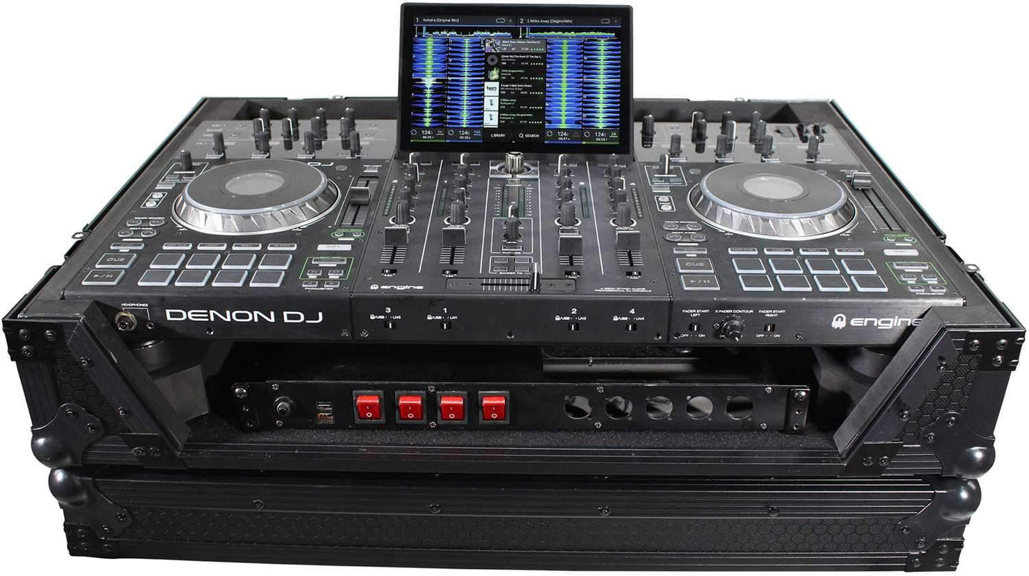 ProX XS-PRIME4WBL Black Case for Denon Prime 4 with Wheels - PSSL ProSound and Stage Lighting