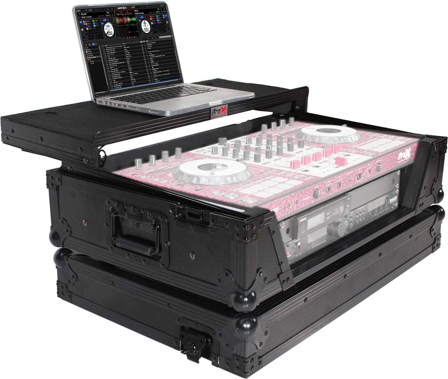 ProX XS-SX1K2UWLTBL LED DJ Controller Case with 2U Rack Space - PSSL ProSound and Stage Lighting