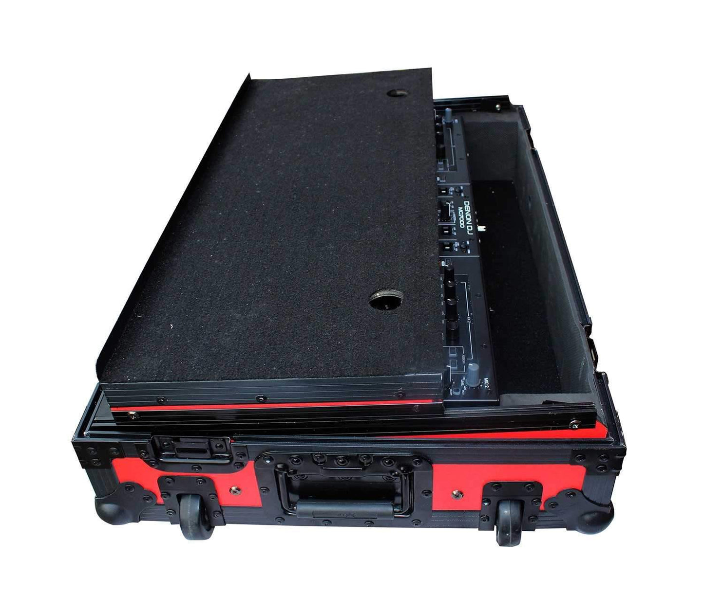 ProX DDJ-SX2/MC7000 Flight Case with Laptop Shelf Red on Black Limited Edition - PSSL ProSound and Stage Lighting