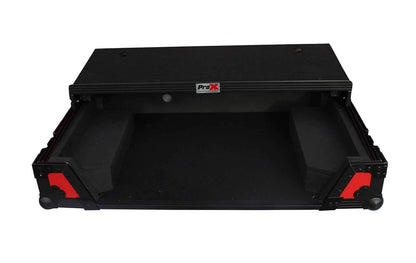 ProX DDJ-SX2/MC7000 Flight Case with Laptop Shelf Red on Black Limited Edition - PSSL ProSound and Stage Lighting