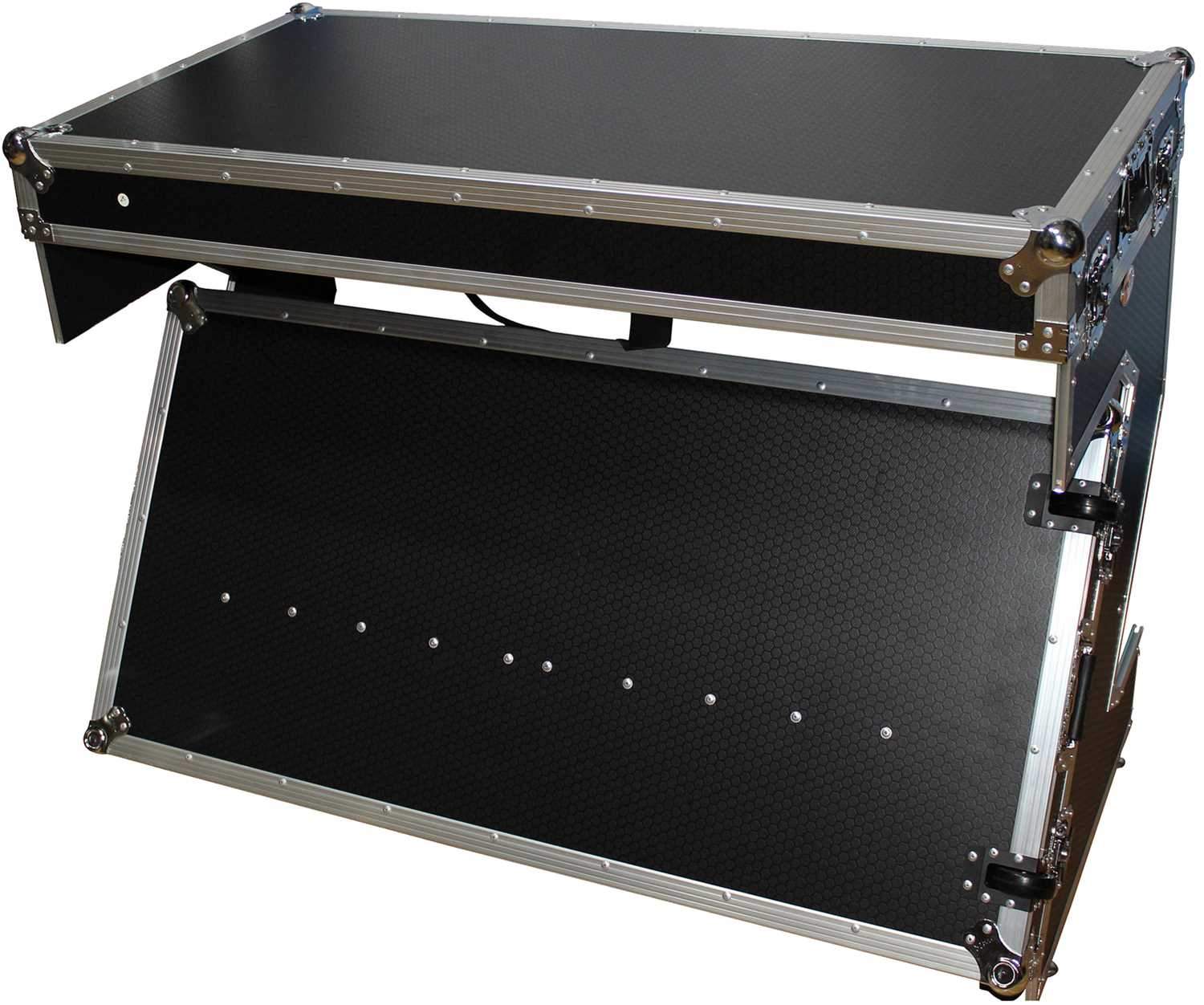 ProX Portable Z-Style DJ Table Flight Case Black on Chrome - PSSL ProSound and Stage Lighting