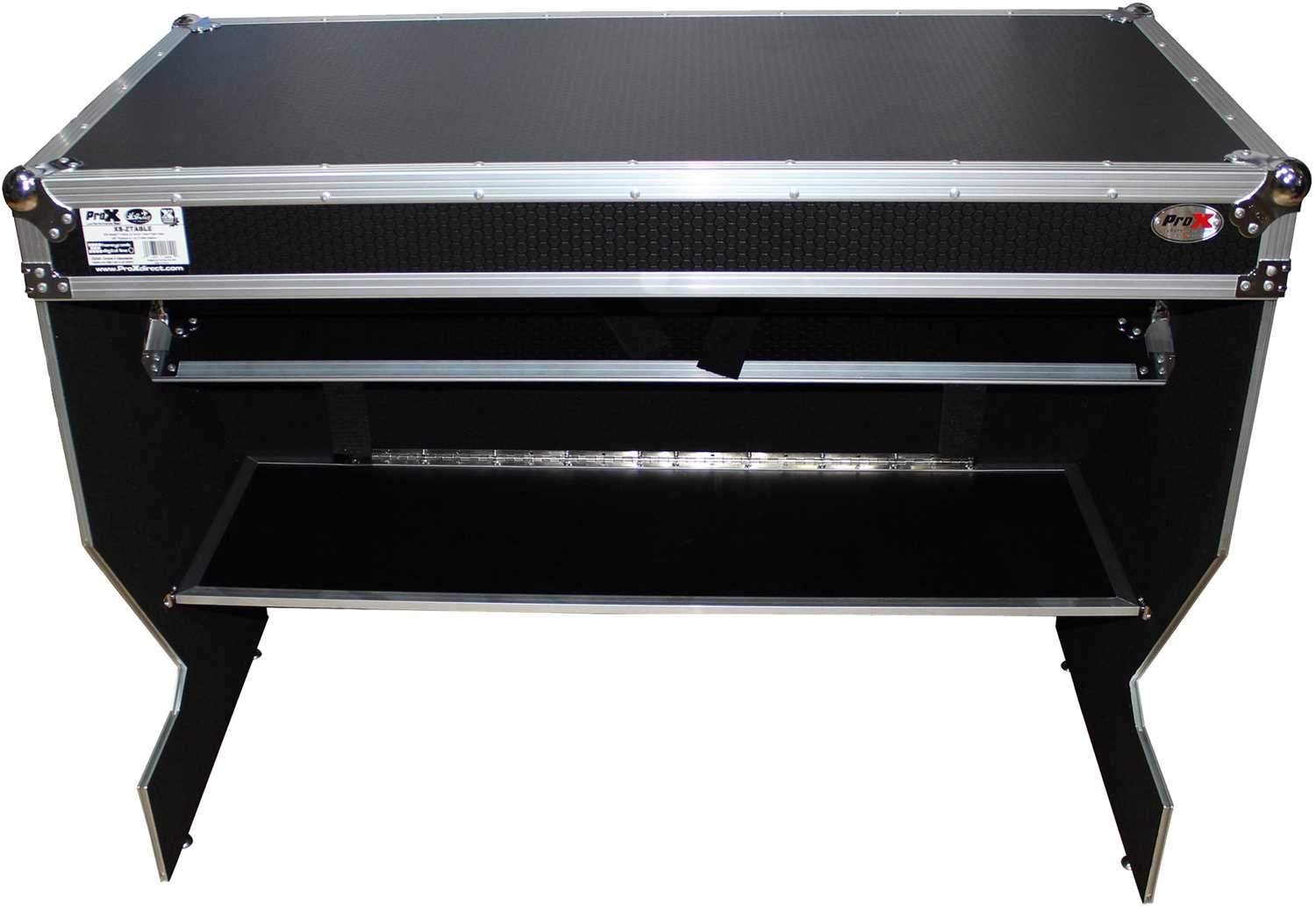 ProX Portable Z-Style DJ Table Flight Case Black on Chrome - PSSL ProSound and Stage Lighting