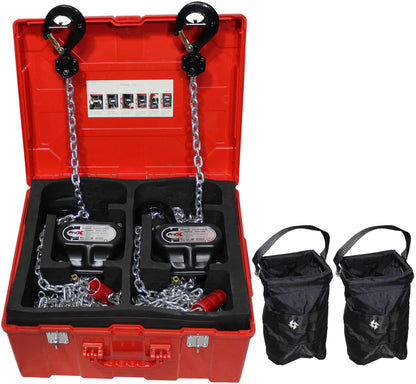 ProX XT-MCH1TX2-30 Feet Pack of 2x 2 Ton Manual 30 Feet Chain Hoist with Bags and Case - Solotech