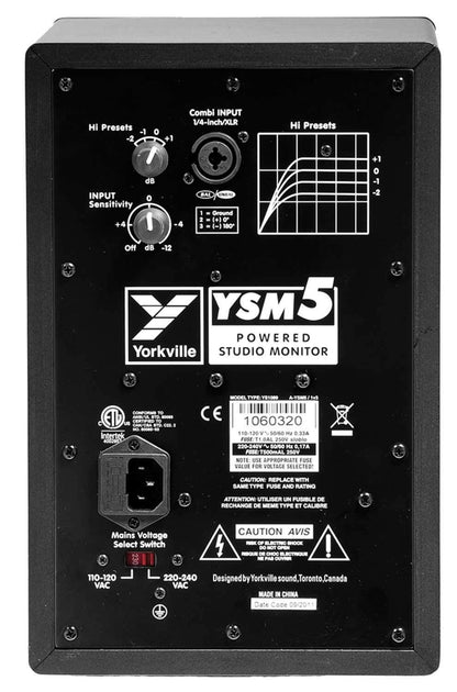 Yorkville YSM5 5-Inch Powered Studio Monitor - PSSL ProSound and Stage Lighting