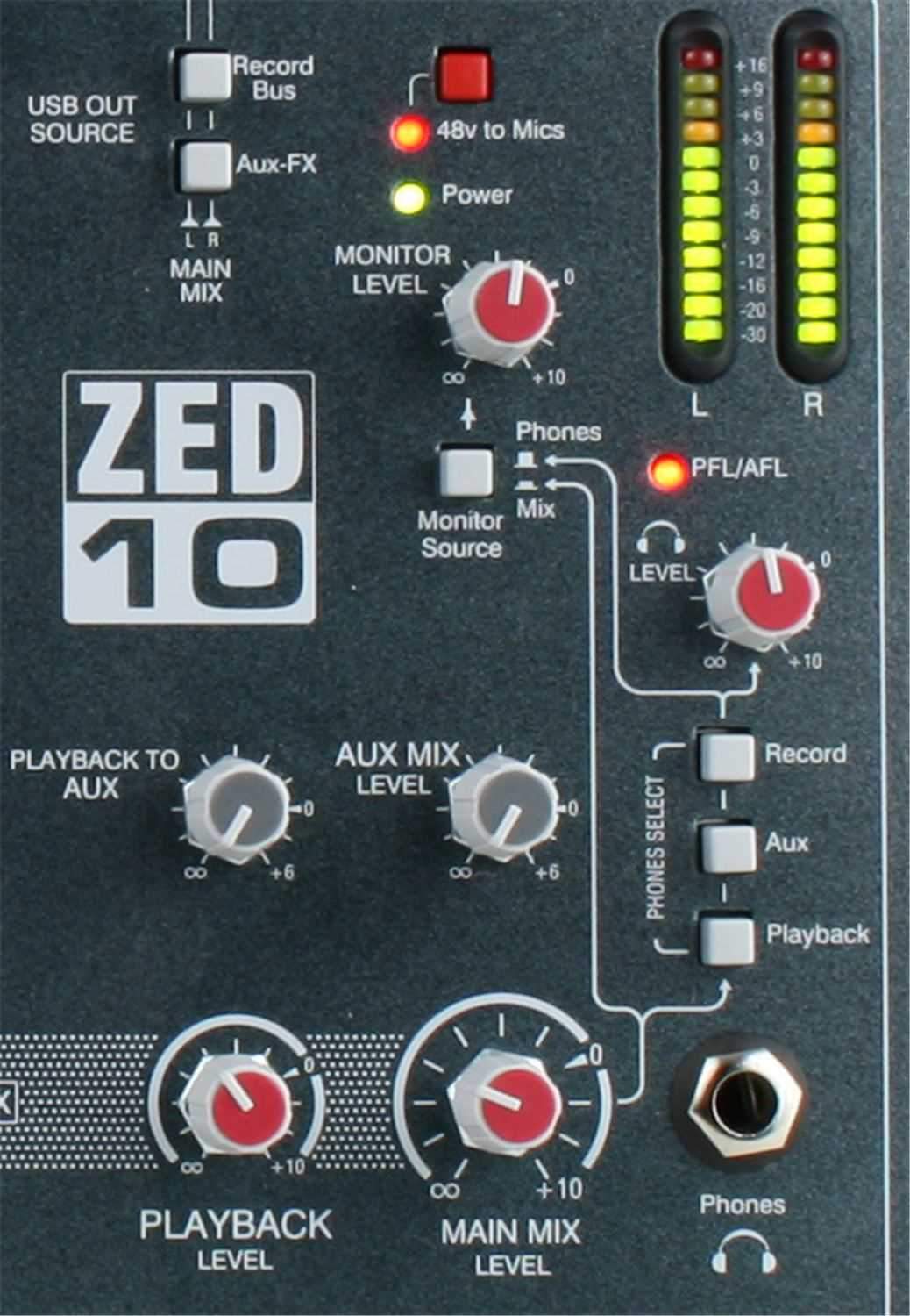 【美品】Allen & Heath ZED-10 Allen & Heath ZED-10FX 6-Channel USB Mixer With Effects | Music & Arts