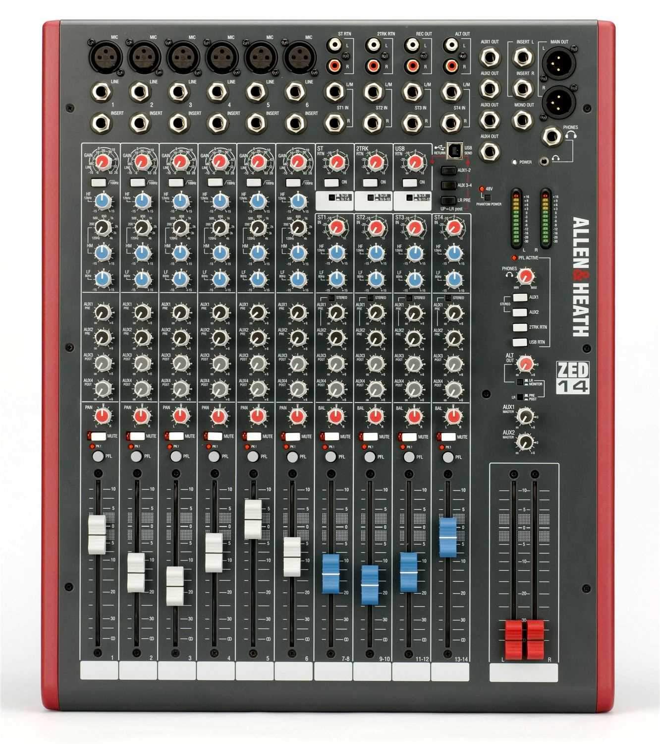 Allen & Heath ZED-14 Mixing Console with USB – Solotech