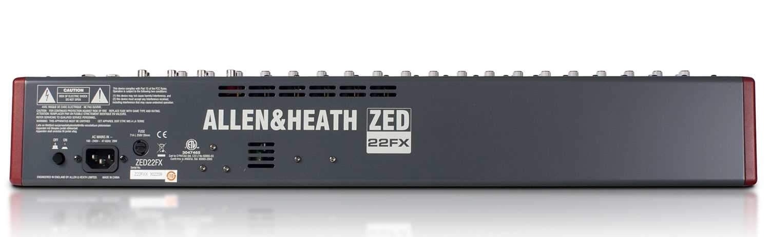 soso　ALLEN HEATH ZED22FX ZED-22FX Allen & Heath ZED-22FX PA USB Mixer With Effects – Solotech
