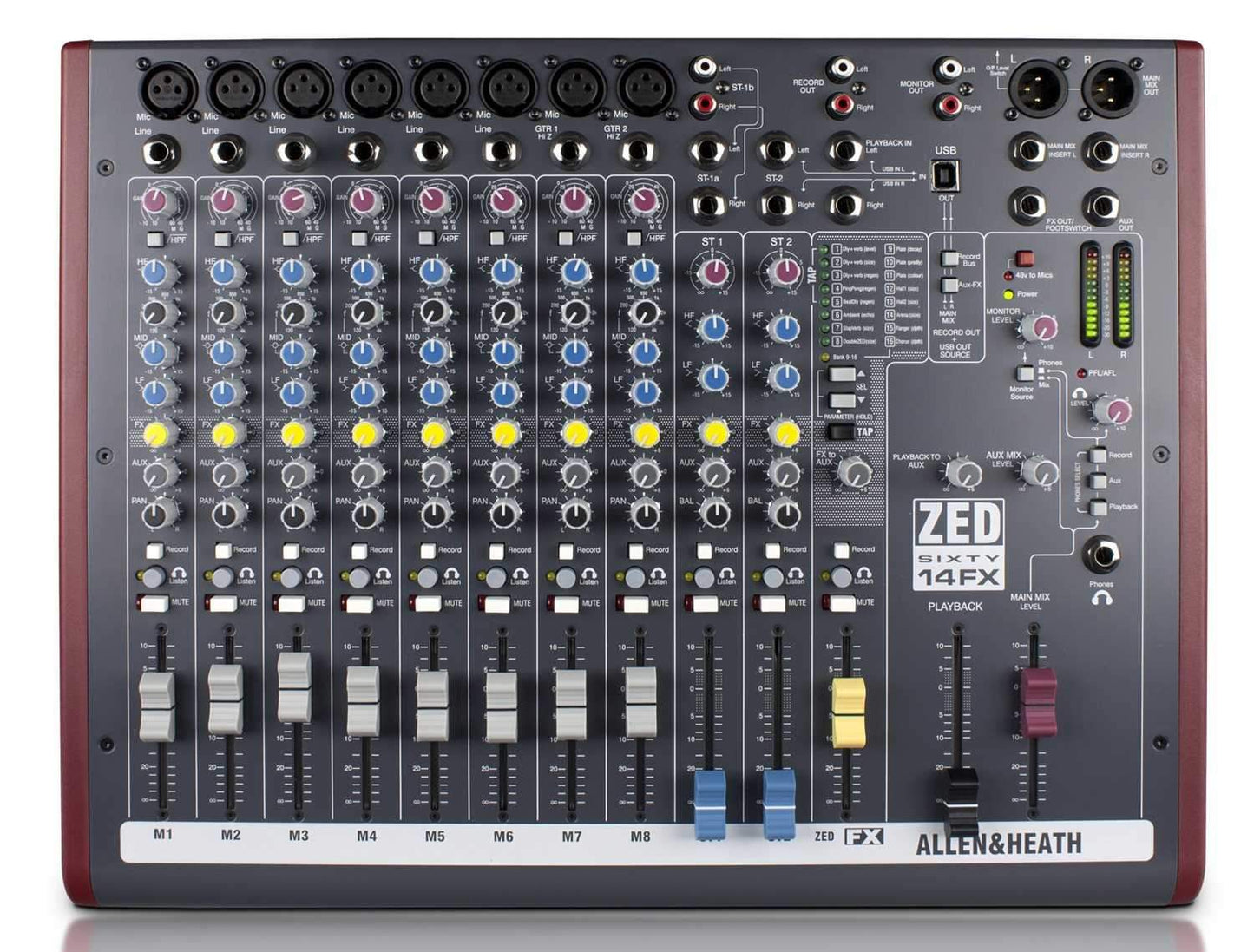 Allen & Heath ZED 14FX PA Mixer with 60mm Faders - PSSL ProSound and Stage Lighting