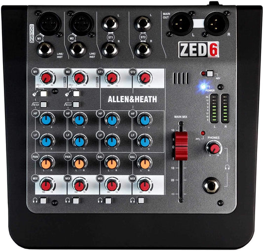 Allen & Heath ZED6 6-Channel Mixer - PSSL ProSound and Stage Lighting