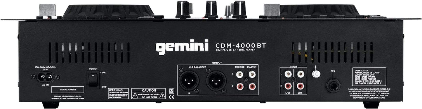 Gemini CDM-4000BT Dual MP3/CD/USD Mixer Console - ProSound and Stage Lighting