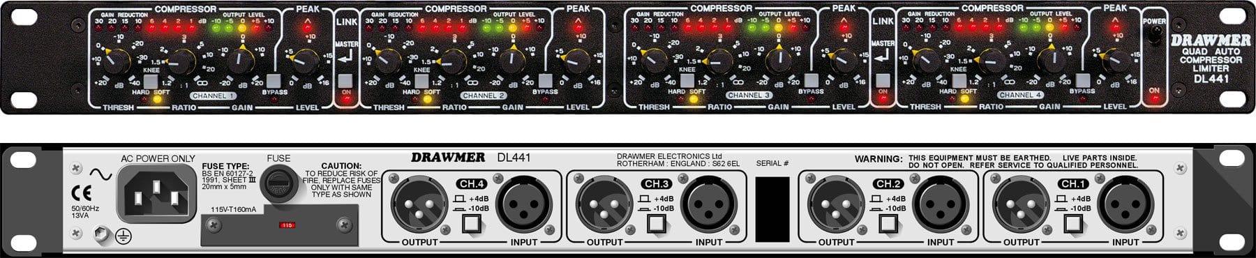 Drawmer DL441 4-Channel Audio Compressor/Limiter