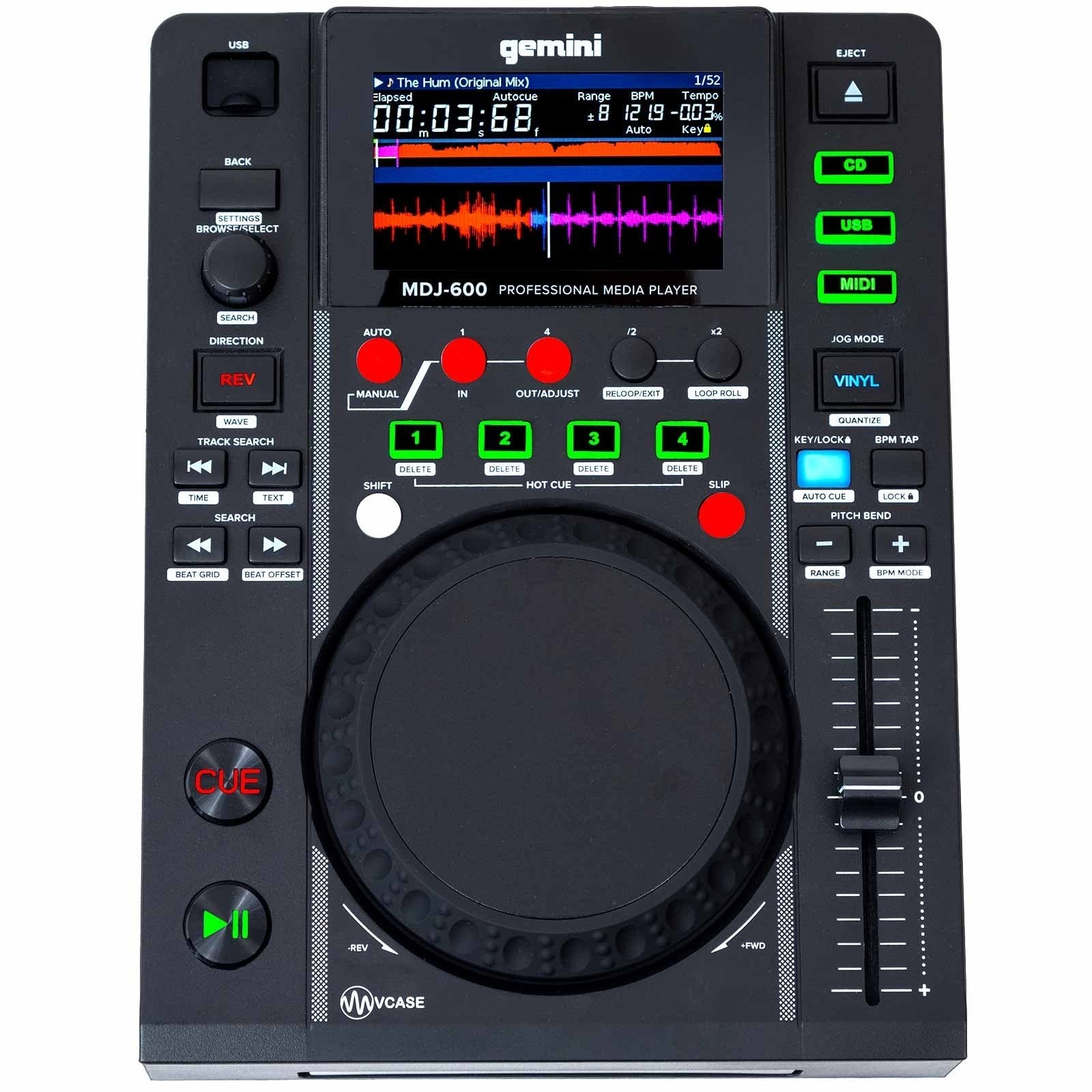 Gemini MDJ-600 Tabletop DJ Media Player - PSSL ProSound and Stage Lighting