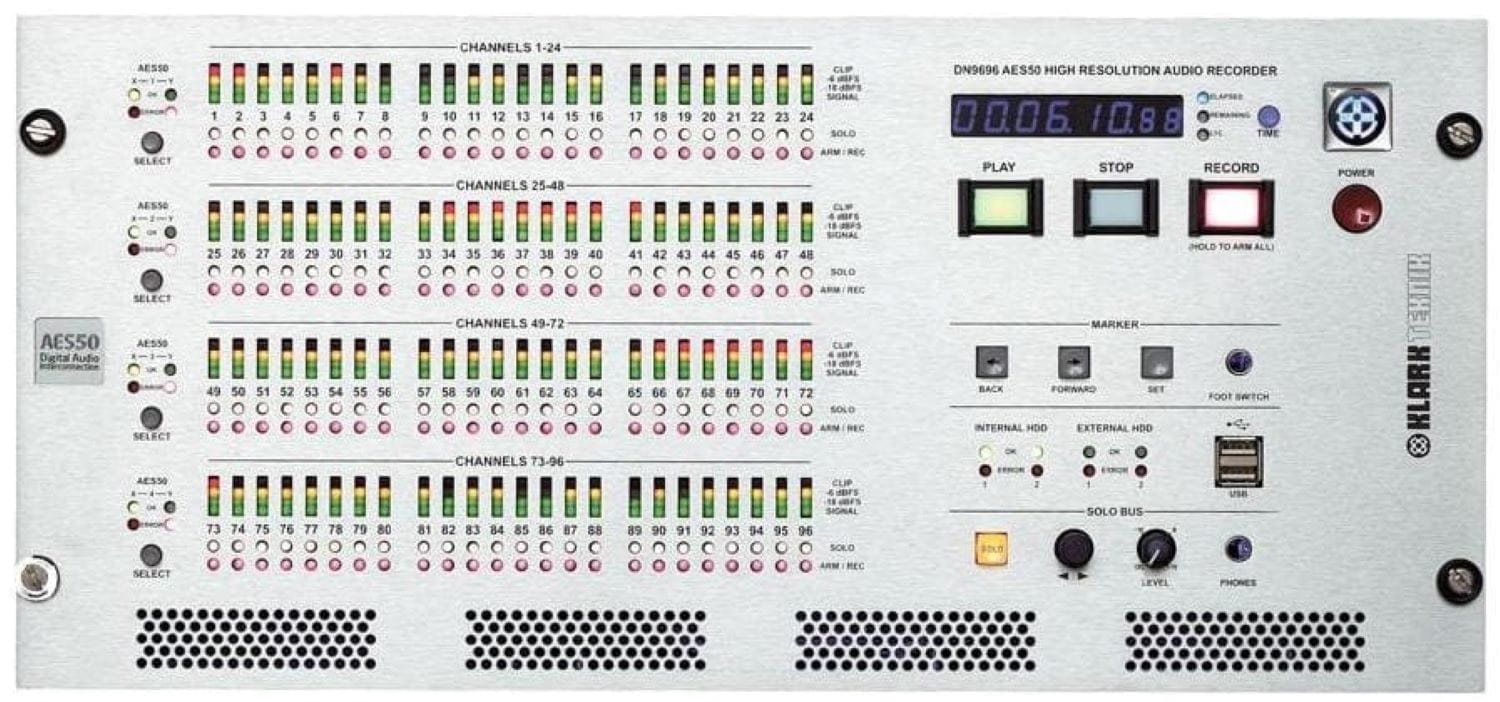 Klark Teknik DN9696 96-Track 96kHz/24-Bit Standalone Digital Hard Disk Recorder - PSSL ProSound and Stage Lighting