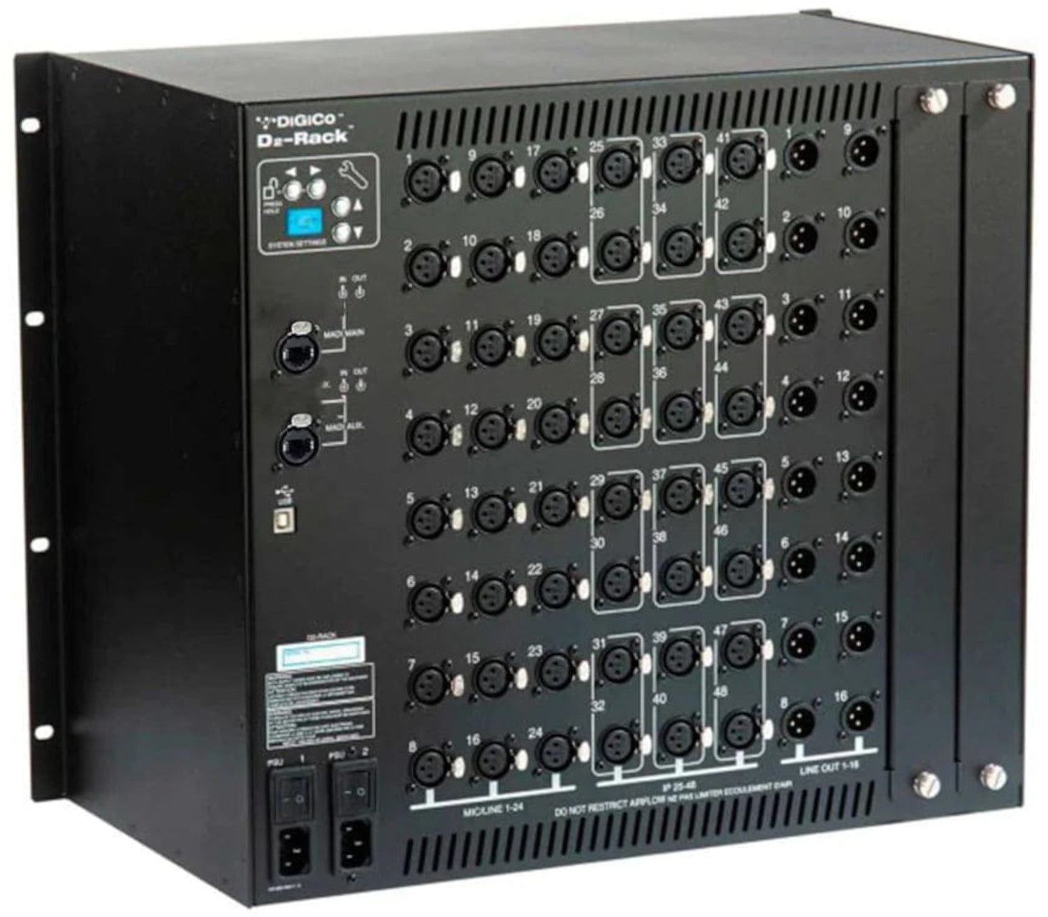 DiGiCo X-D2-AN-C D2-RACK with 48-Channel XLR and CAT6 MADI Connection