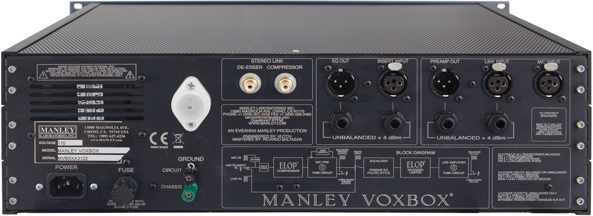 Manley VOXBOX Class A Microphone Preamplifier - ProSound and Stage Lighting