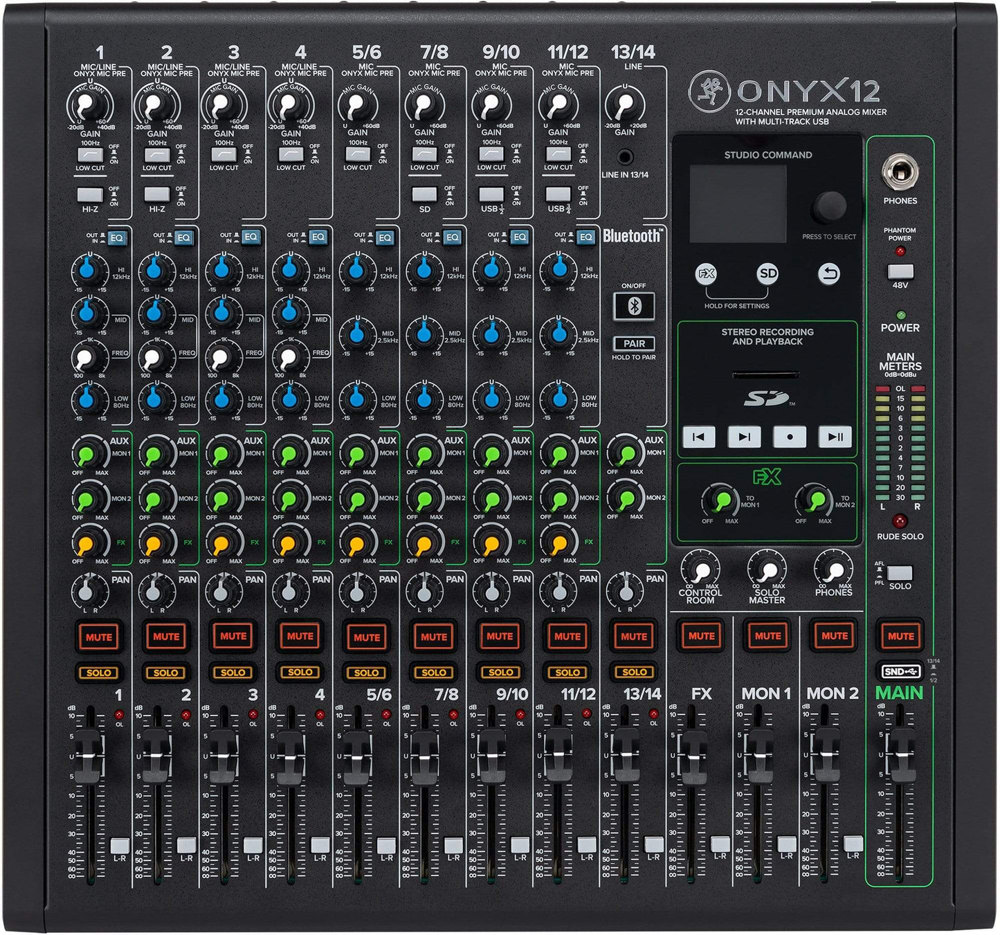 Mackie Onyx12 12-Ch Analog Mixer w Multi-Track USB - ProSound and Stage Lighting