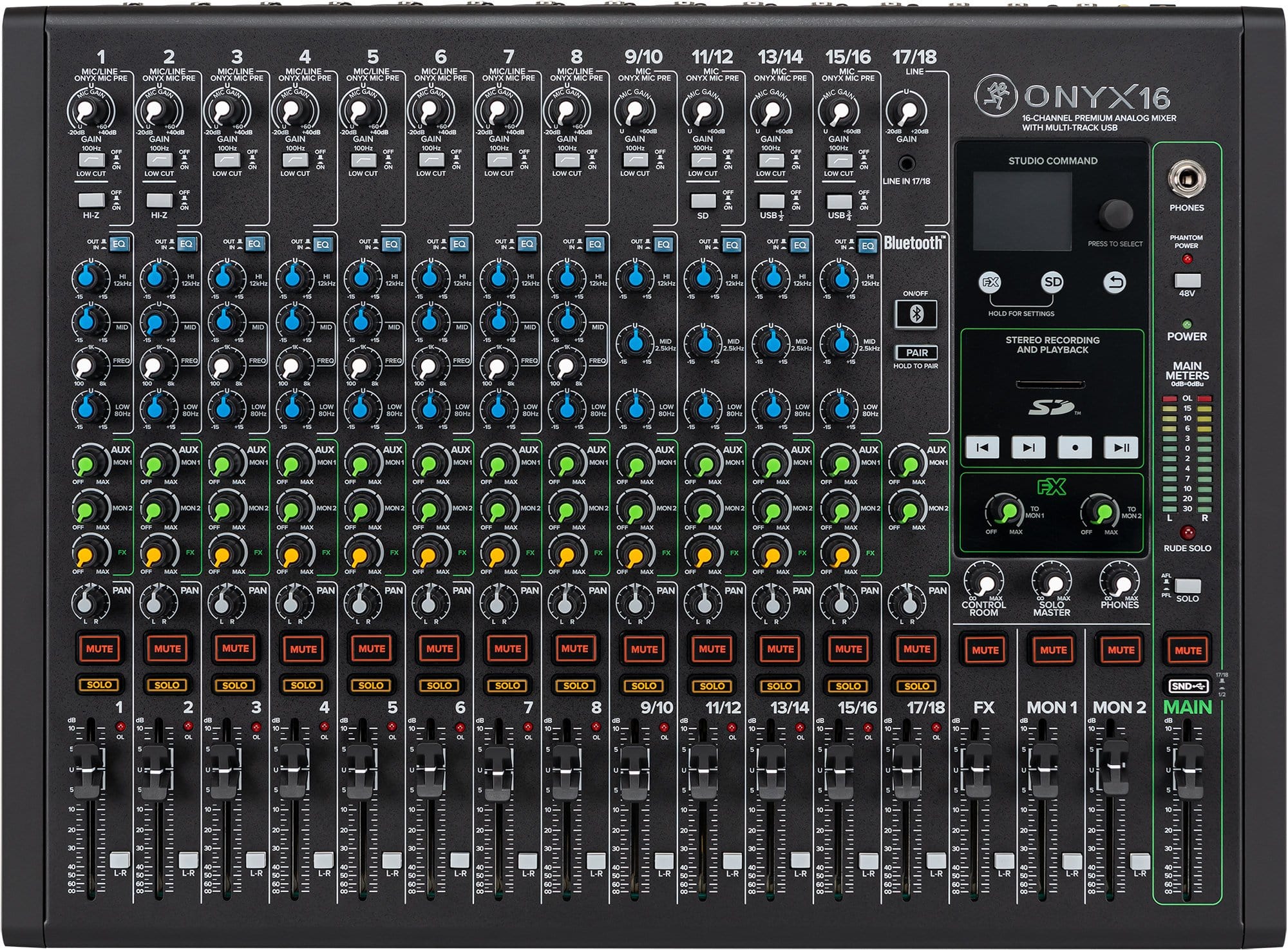 Mackie Onyx16 16-Channel Analog Mixer w/ Multi-Track USB