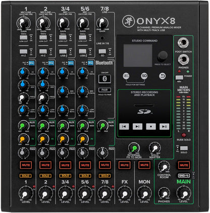 Mackie Onyx8 8-Ch Analog Mixer w/ Multi-Track USB - ProSound and Stage Lighting