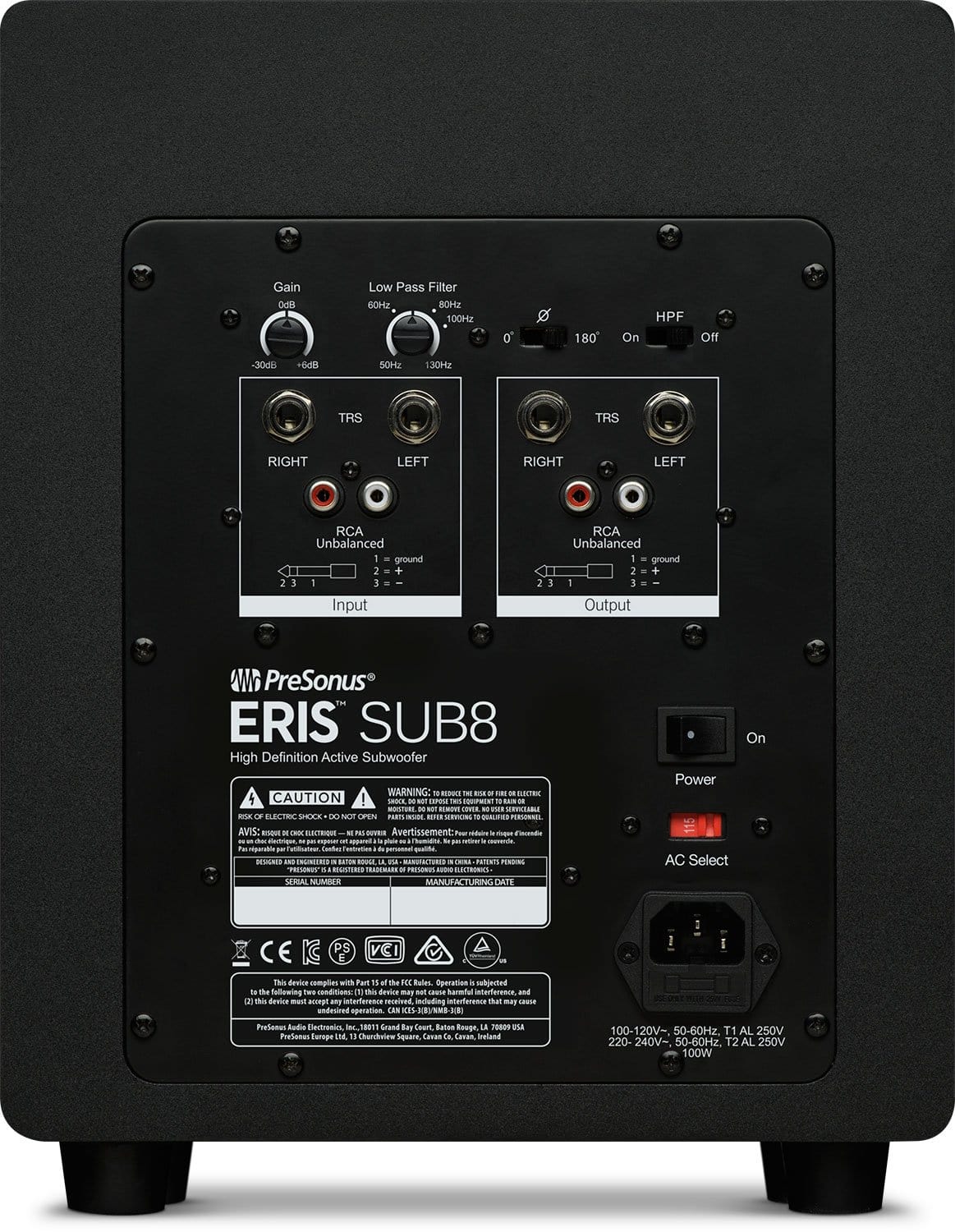 PreSonus Eris Sub8 8-Inch Powered Studio Subwoofer - PSSL ProSound and Stage Lighting