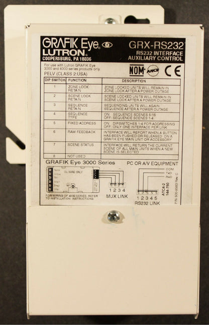 Lutron GRX-RS232 Grafik Eye Interface Control - PSSL ProSound and Stage Lighting